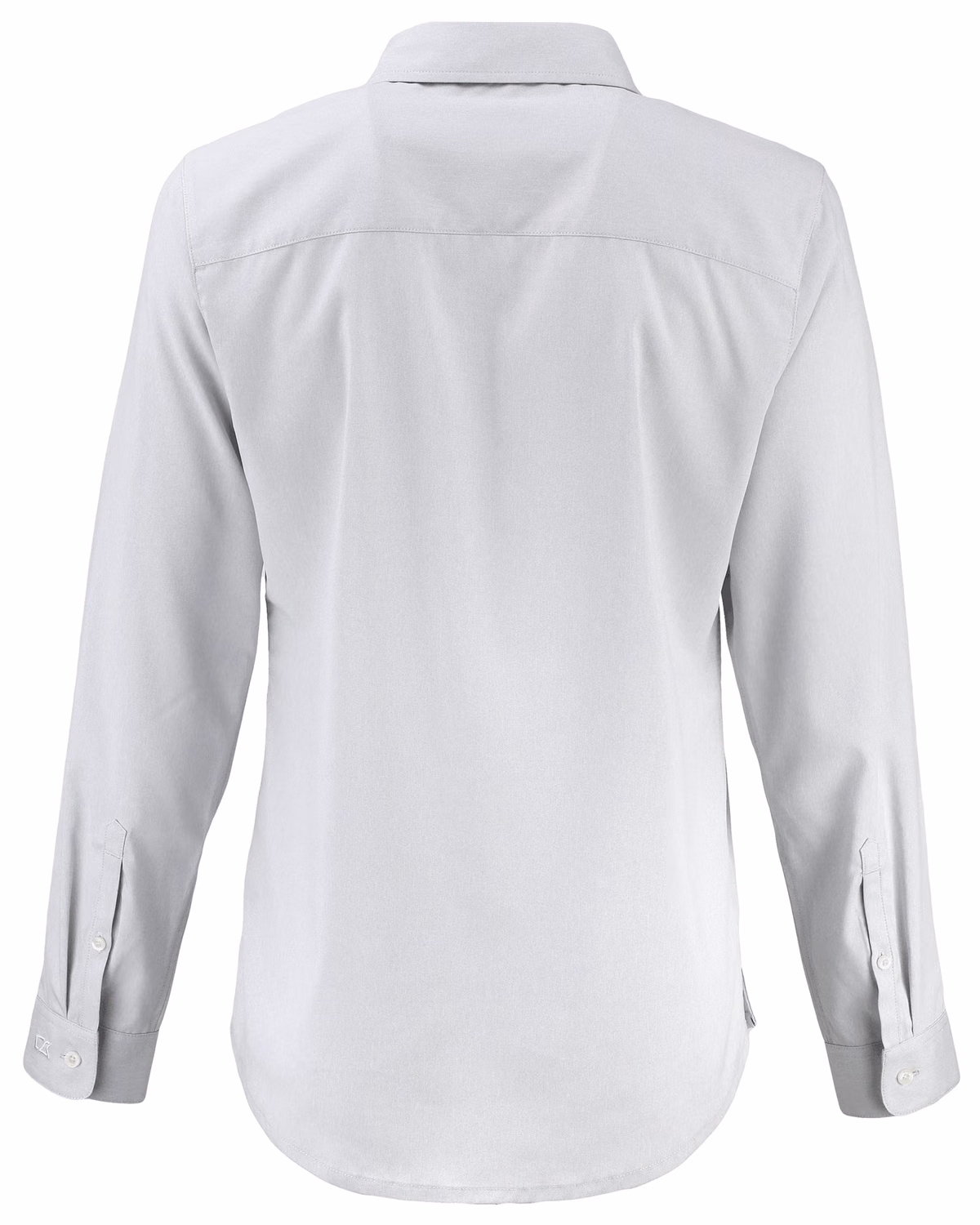 Custom Cutter & Buck Skyline End on End Recycled Long Sleeve Womens Dress Shirt — Solitaire flat front