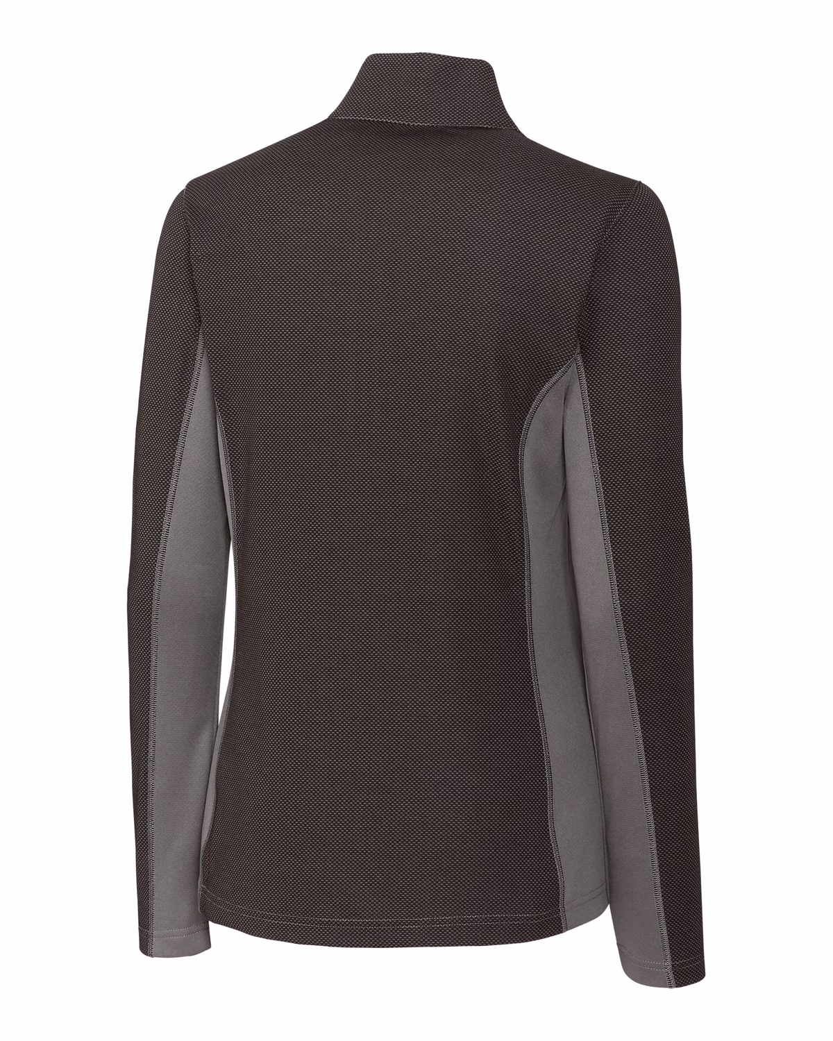 Custom Clique Ice Pique Colorblock Tech Womens Half Zip — Black flat front