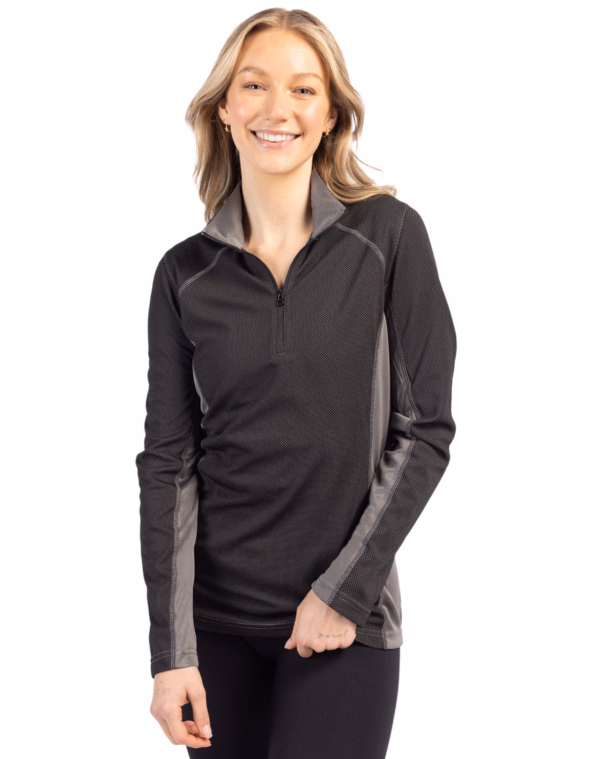 Custom Clique Ice Pique Colorblock Tech Womens Half Zip