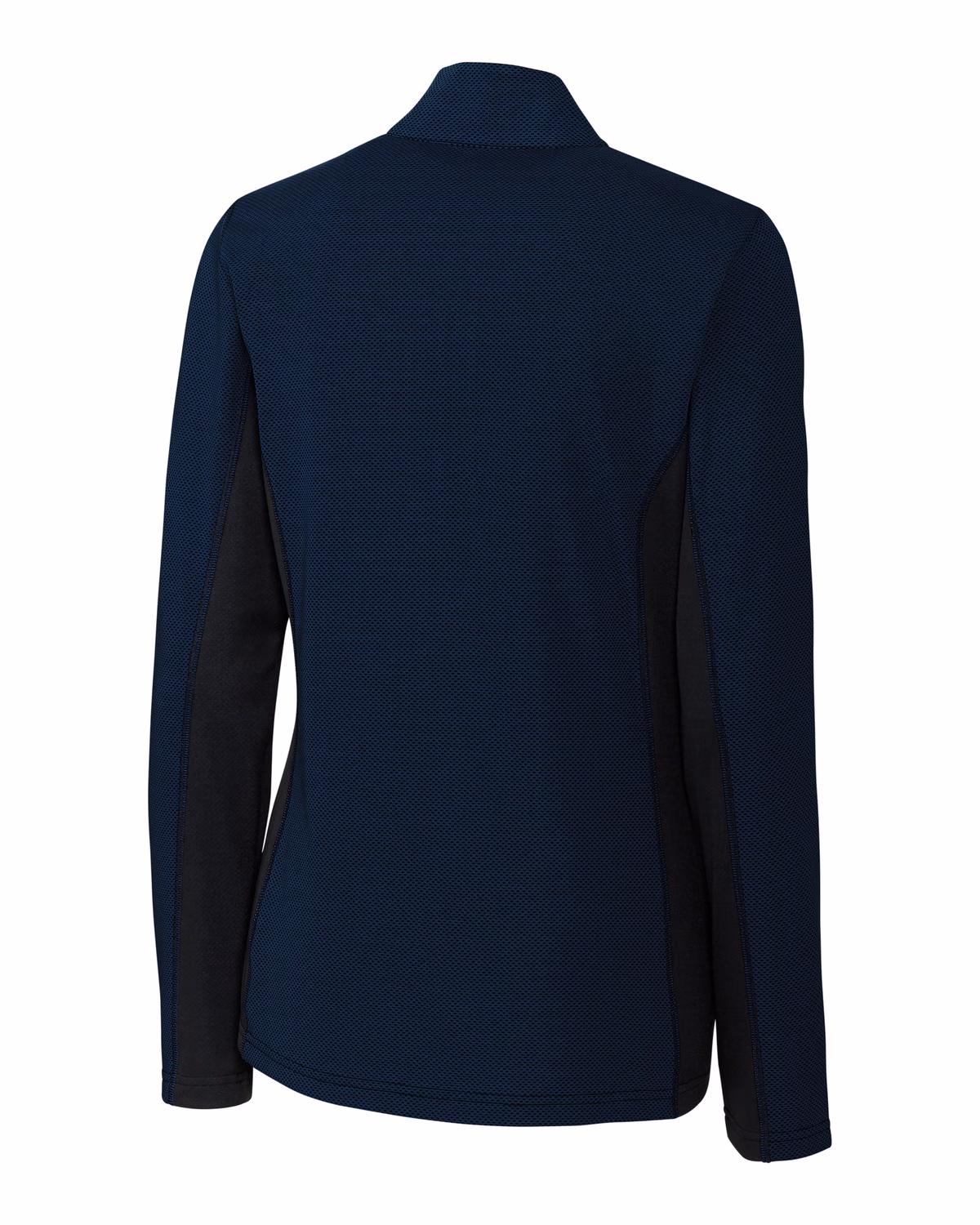 Custom Clique Ice Pique Colorblock Tech Womens Half Zip — Dark Navy flat front