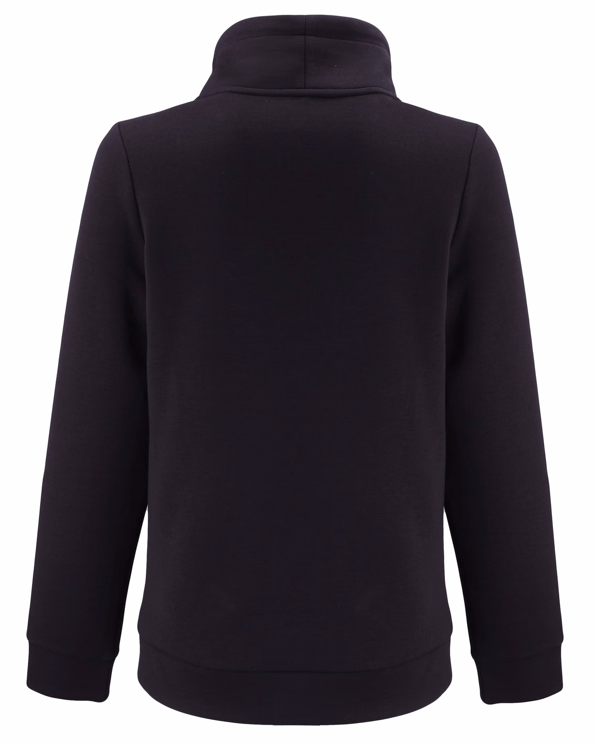 Custom Clique Haven Recycled Womens High Collar Pullover Sweatshirt — Black flat front