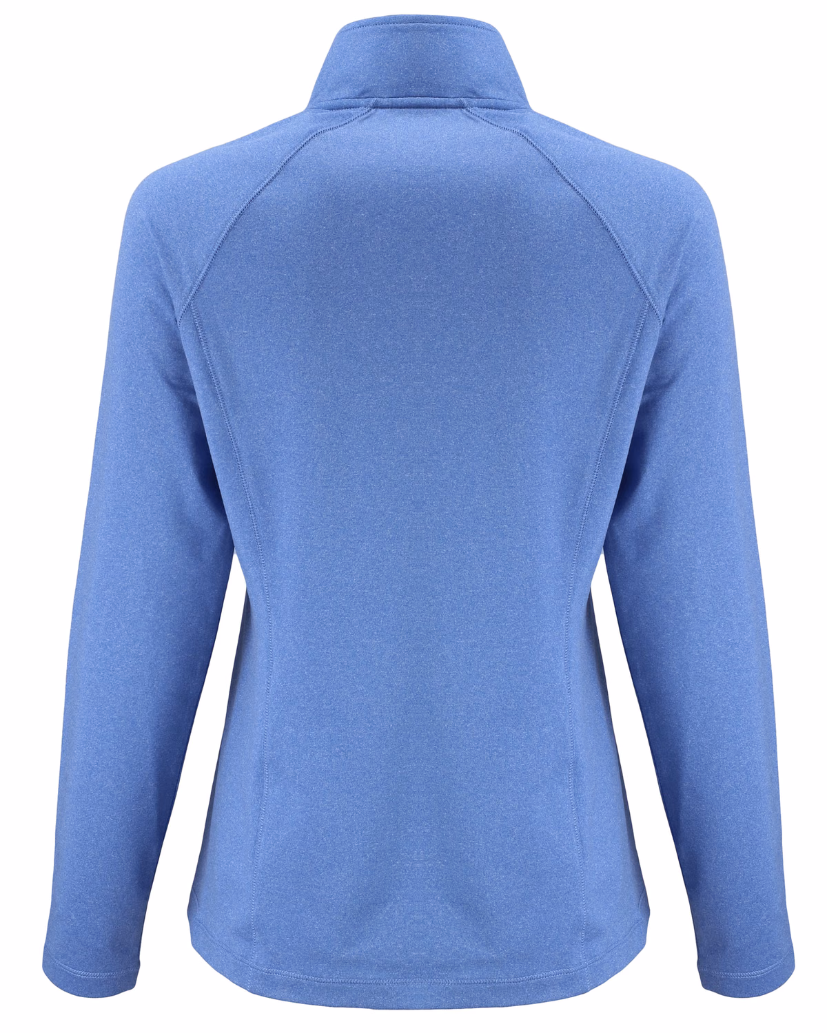 Custom Clique Dash Recycled Womens Quarter Zip Sweatshirt — Royal Blue Heather flat front