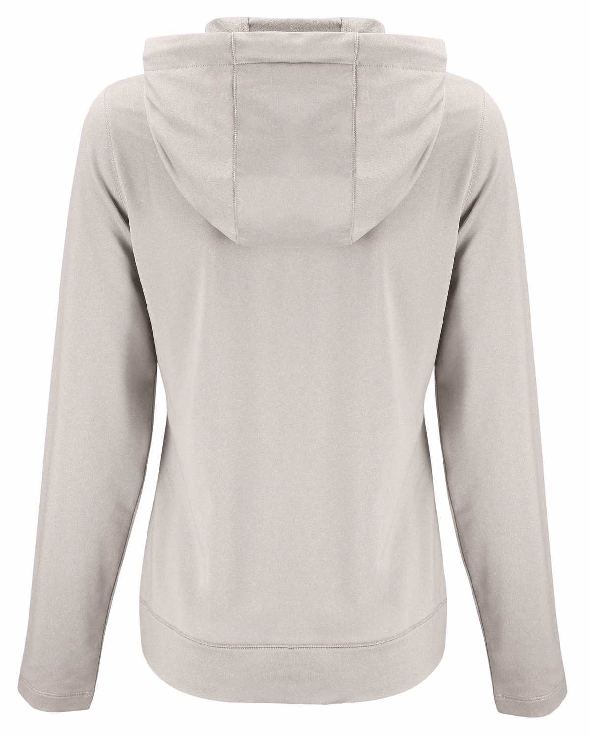 Custom Clique Dash Recycled Womens Full Zip Hooded Sweatshirt — Silver Grey Heather flat front