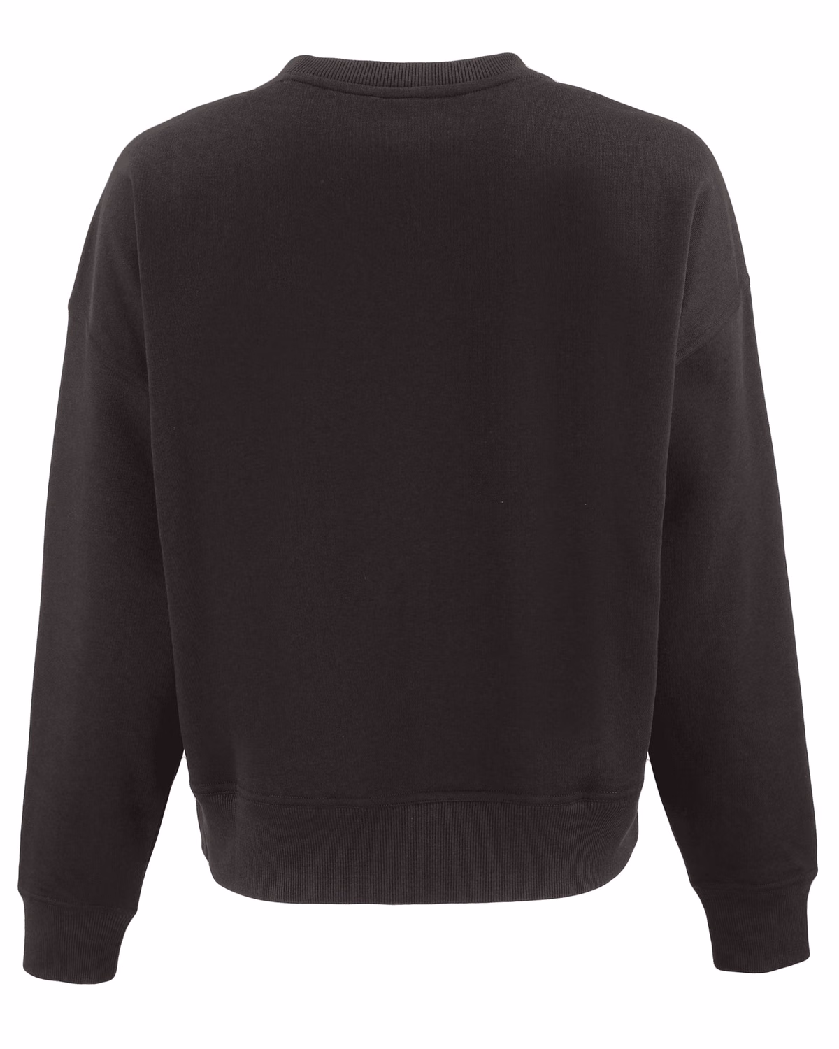 Custom Clique Drive Recycled Womens Crewneck Sweatshirt — Black flat front