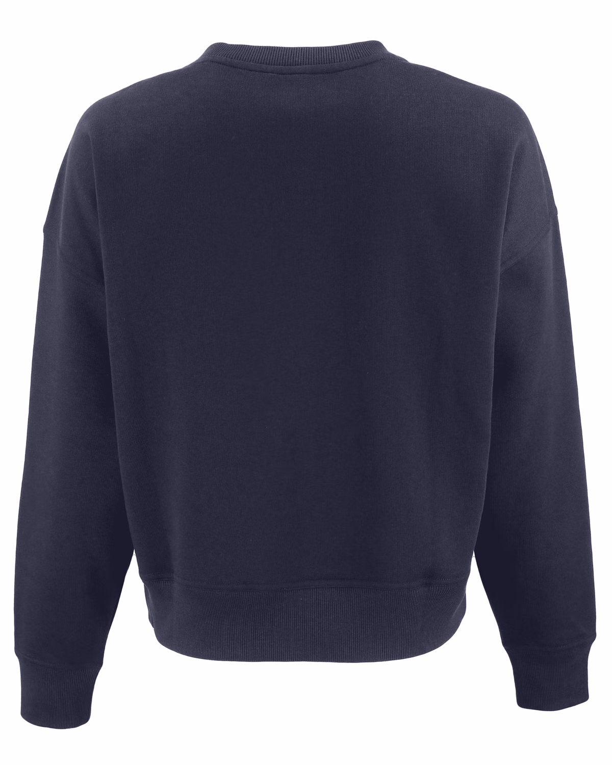 Custom Clique Drive Recycled Womens Crewneck Sweatshirt — Dark Navy flat front