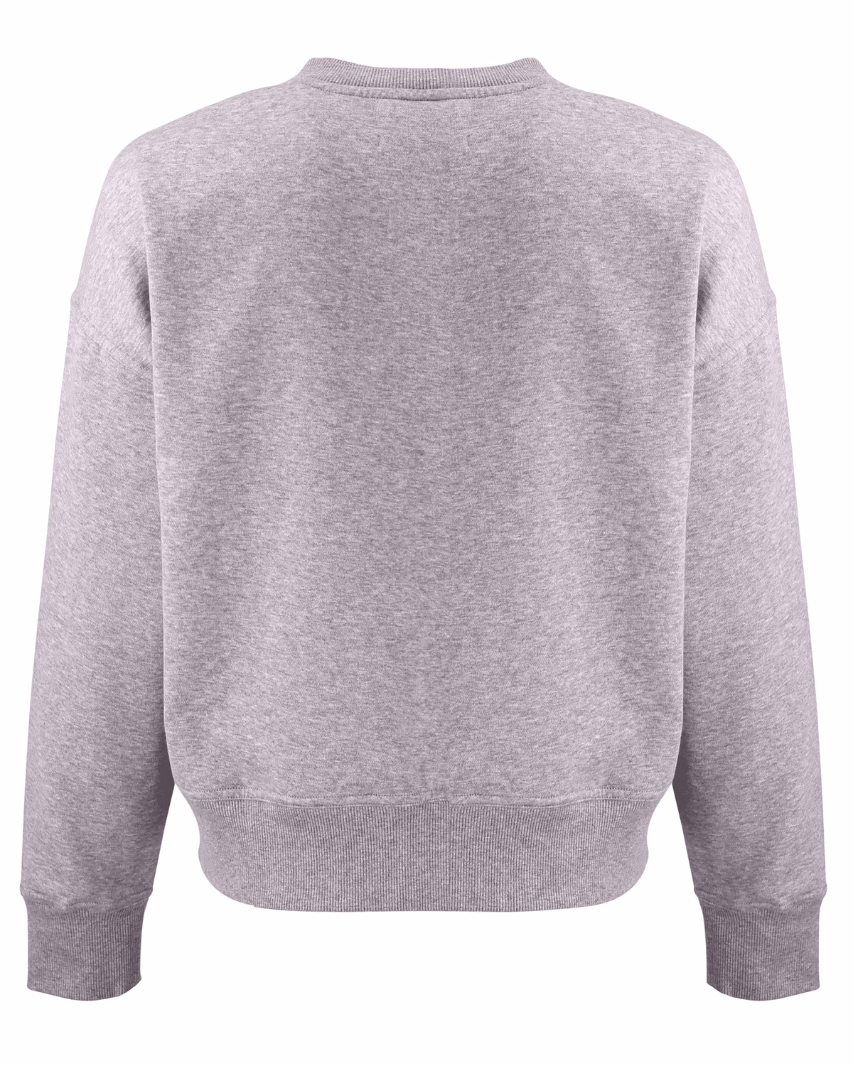 Custom Clique Drive Recycled Womens Crewneck Sweatshirt — Grey Melange flat front