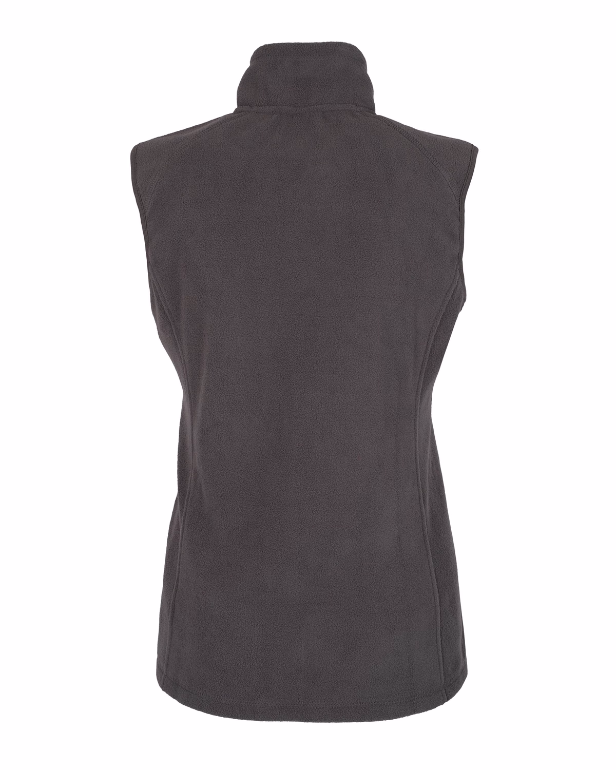 Custom Clique Summit Performance Fleece Womens Full Zip Vest — Charcoal flat front