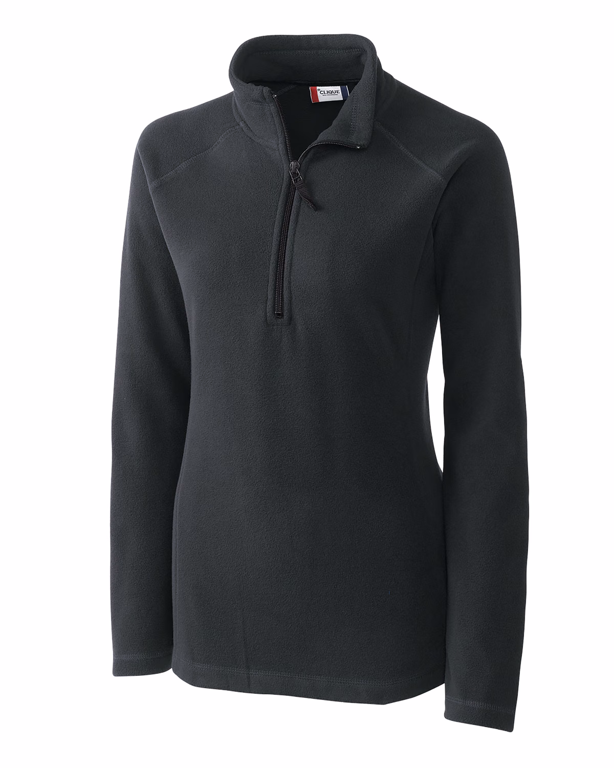 Custom Clique Summit Performance Fleece Womens Half Zip Jacket — Charcoal flat front