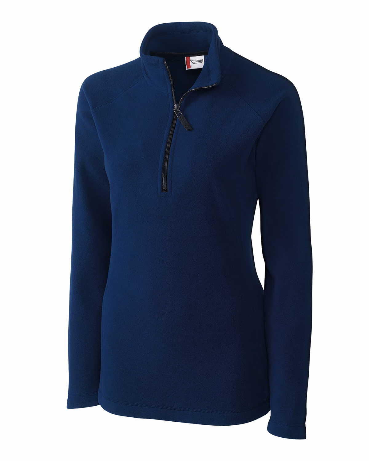 Custom Clique Summit Performance Fleece Womens Half Zip Jacket — Navy flat front