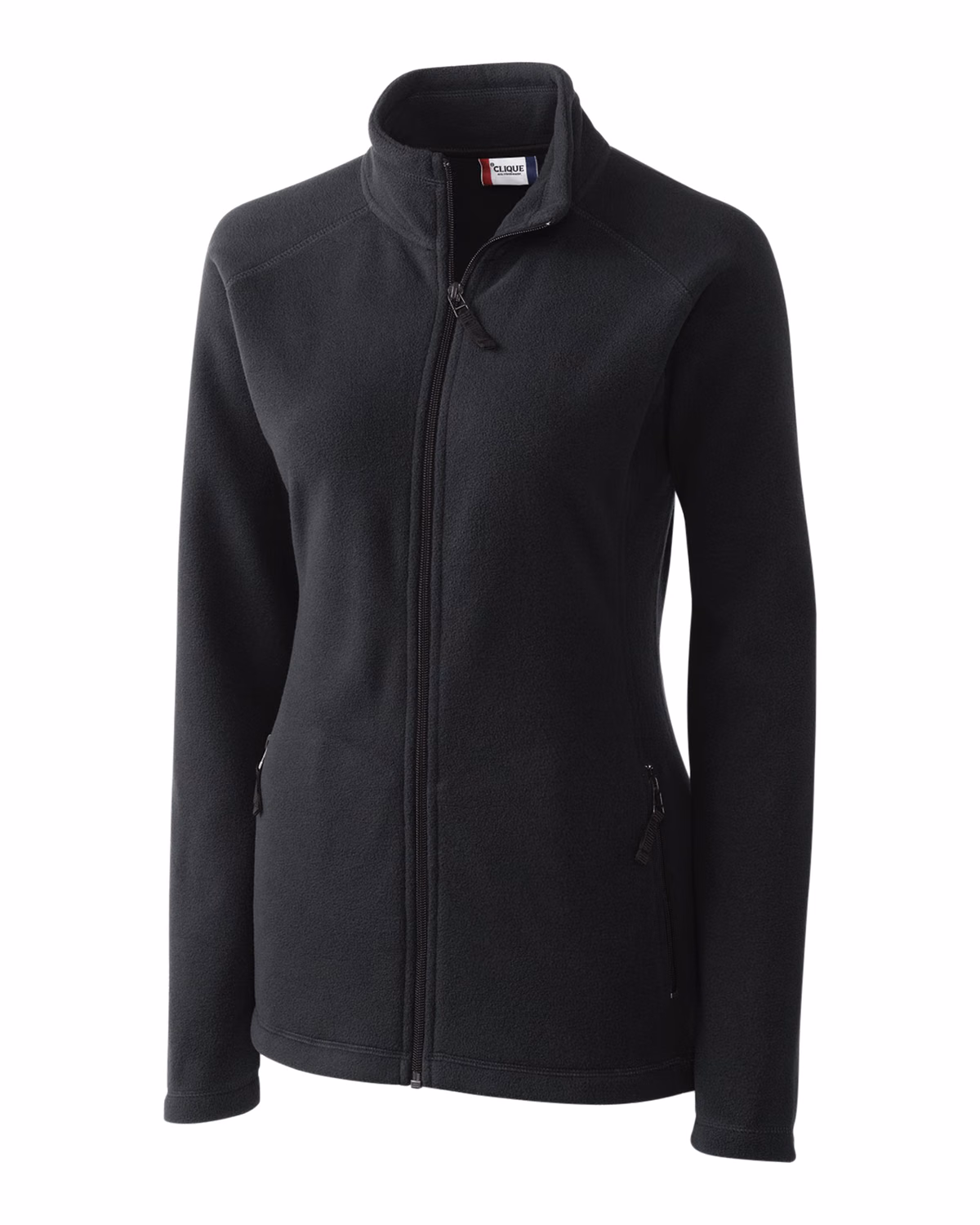 Custom Clique Summit Performance Fleece Womens Full Zip Jacket — Charcoal flat front