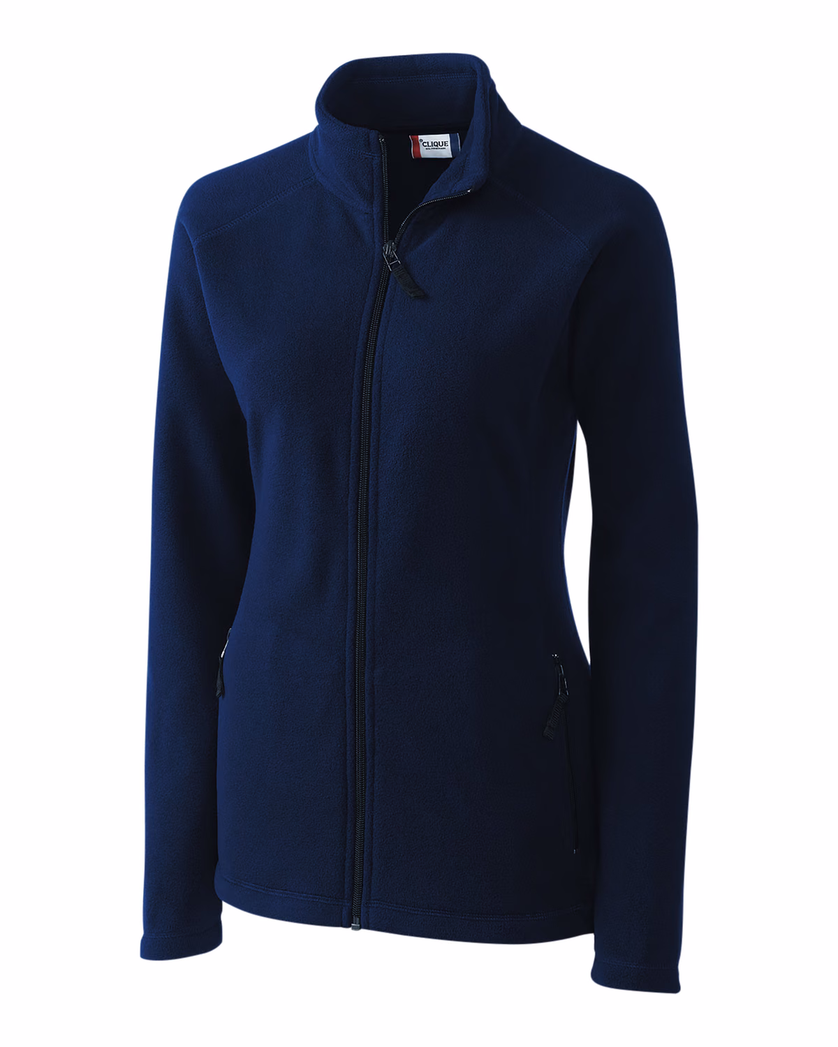 Custom Clique Summit Performance Fleece Womens Full Zip Jacket — Navy flat front