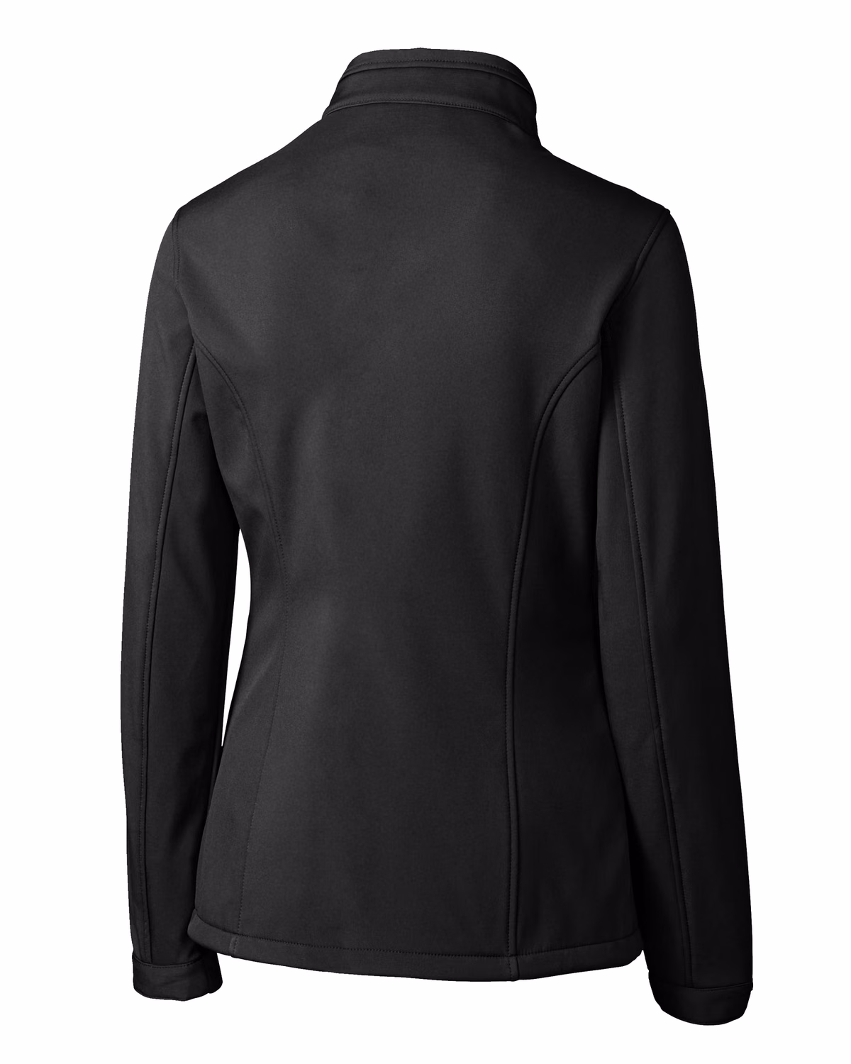 Custom Clique Telemark Recycled Stretch Softshell Womens Full Zip Jacket — Black flat front