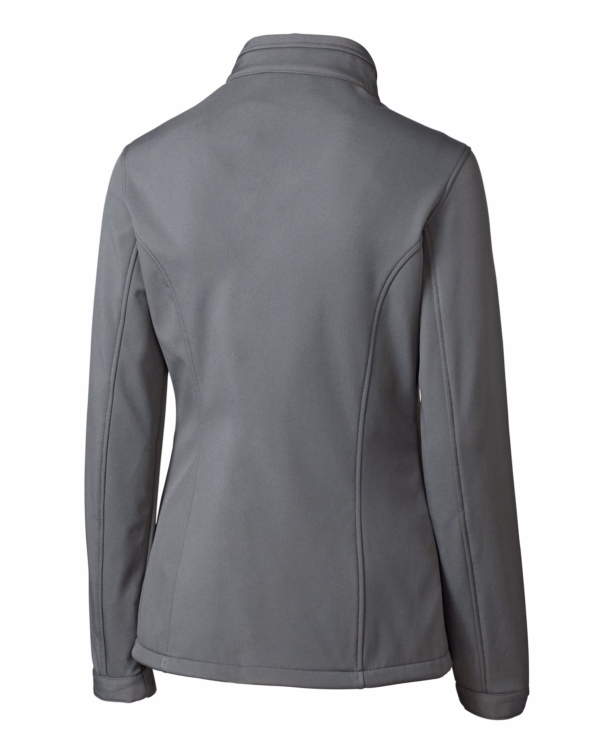 Custom Clique Telemark Recycled Stretch Softshell Womens Full Zip Jacket — Pure Slate flat front