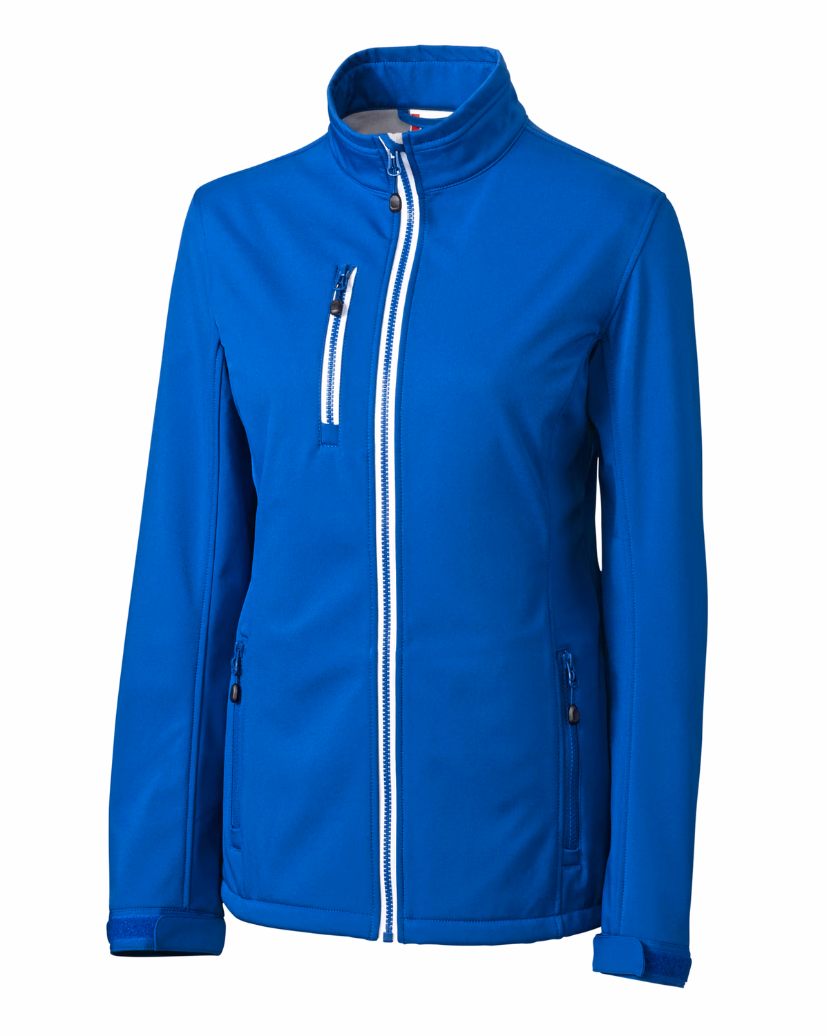 Custom Clique Telemark Recycled Stretch Softshell Womens Full Zip Jacket — Royal Blue flat front