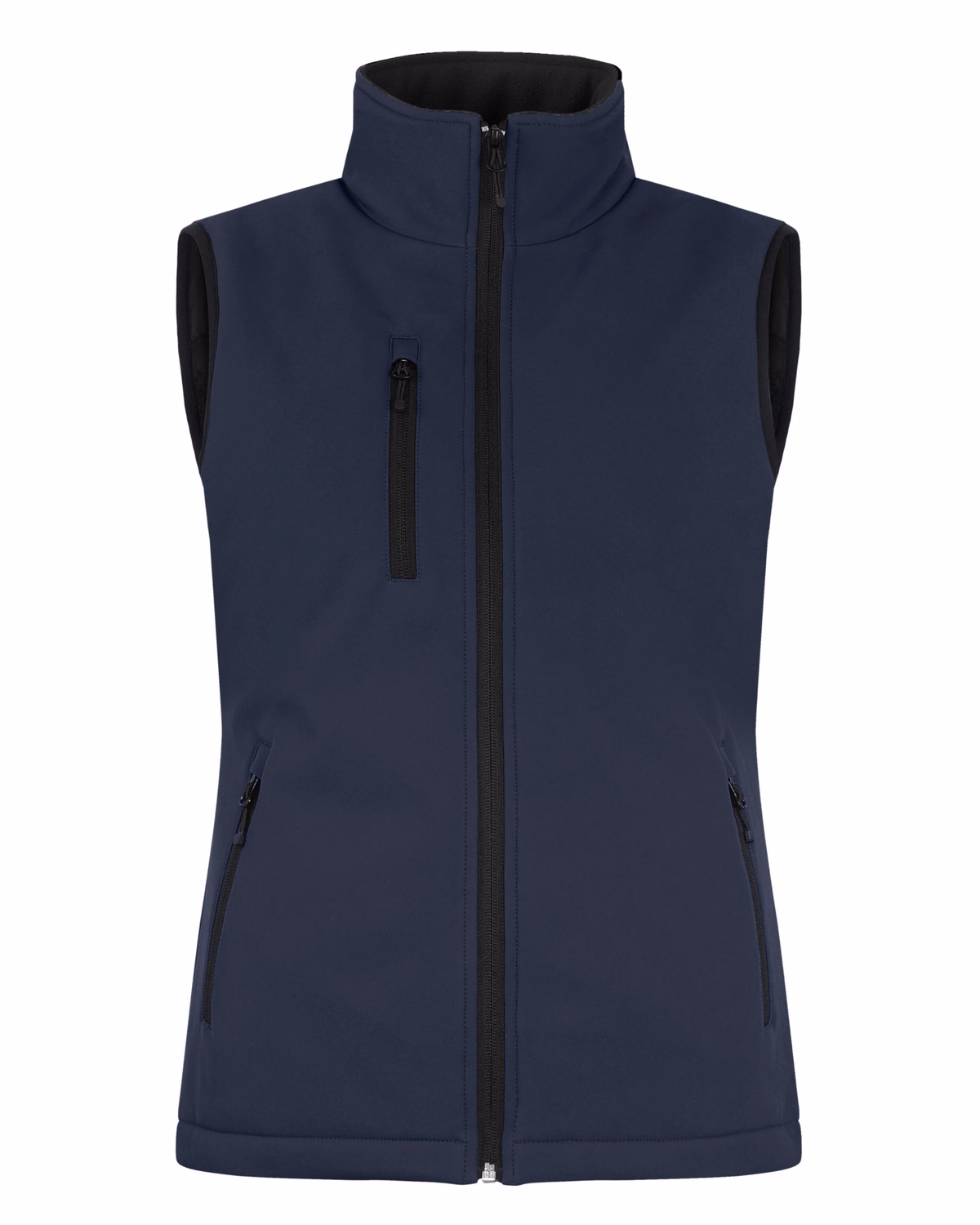 Custom Clique Equinox Insulated Softshell Womens Full Zip Vest — Dark Navy front