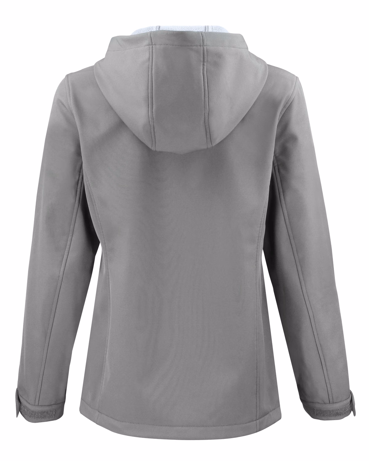 Custom Clique Telemark Recycled Stretch Softshell Womens Full Zip Hooded Jacket — Pure Slate flat front