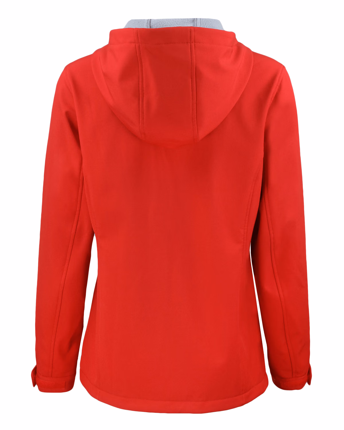 Custom Clique Telemark Recycled Stretch Softshell Womens Full Zip Hooded Jacket — Red flat front