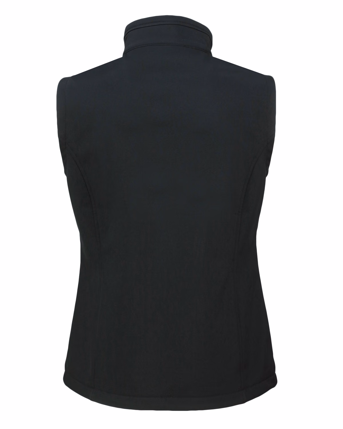 Custom Clique Telemark Recycled Stretch Softshell Womens Full Zip Vest — Black flat front