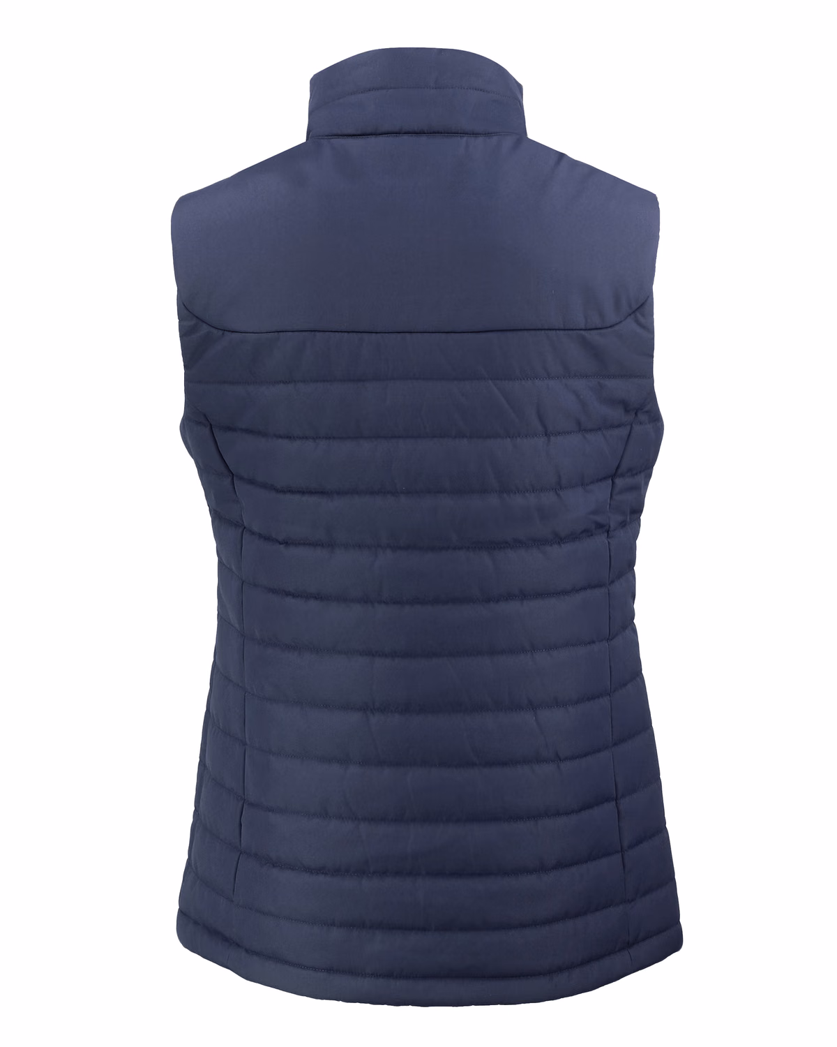Custom Clique Elevation Recycled Insulated Puffer Womens Full Zip Vest — Dark Navy flat front