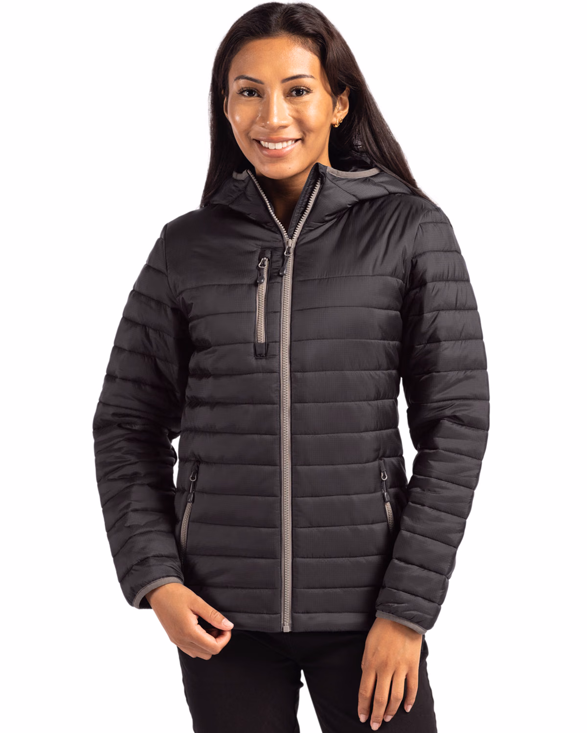 Custom Clique Valhalla Recycled Insulated Puffer Womens Full Zip Hooded Jacket