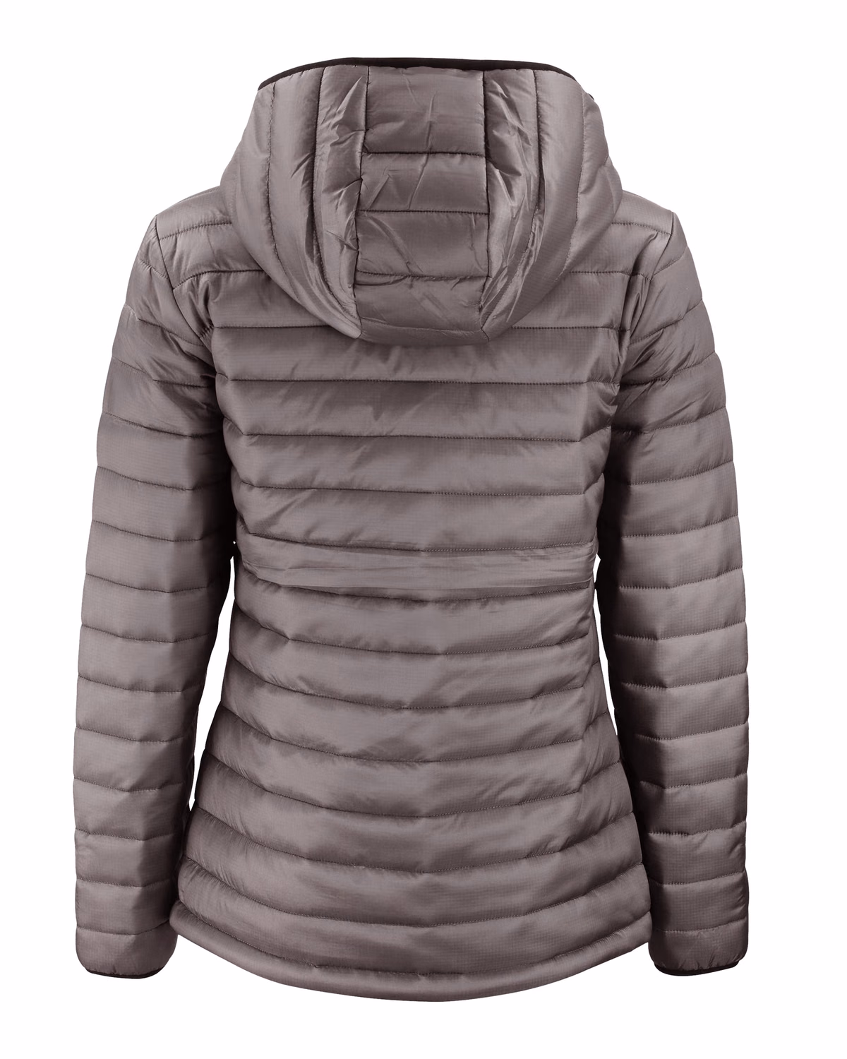 Custom Clique Valhalla Recycled Insulated Puffer Womens Full Zip Hooded Jacket — Pure Slate flat front
