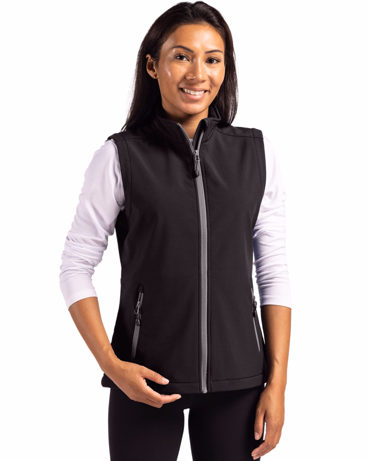 Custom Clique Tempo Recycled Stretch Softshell Womens Full Zip Vest