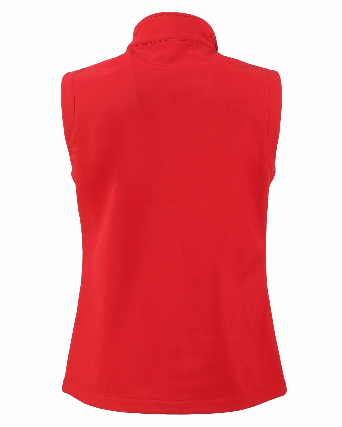 Custom Clique Tempo Recycled Stretch Softshell Womens Full Zip Vest — Red/Black flat front