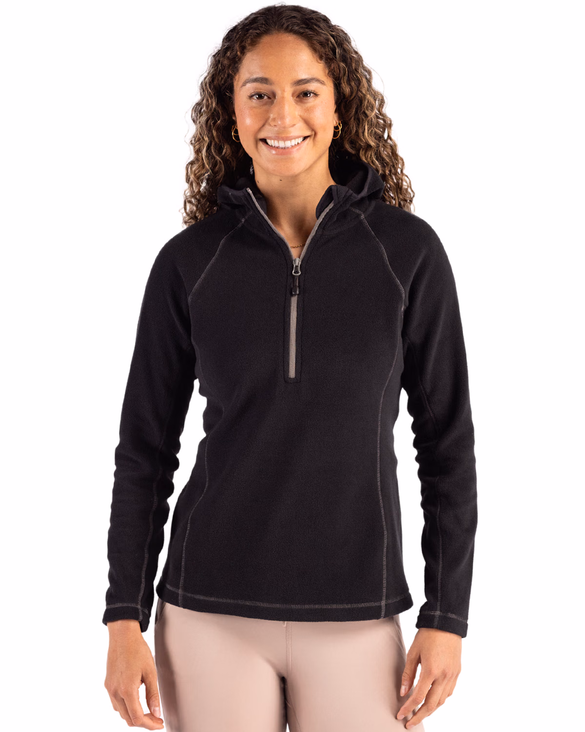 Custom Clique Powder Recycled Fleece Womens Half Zip Sweatshirt