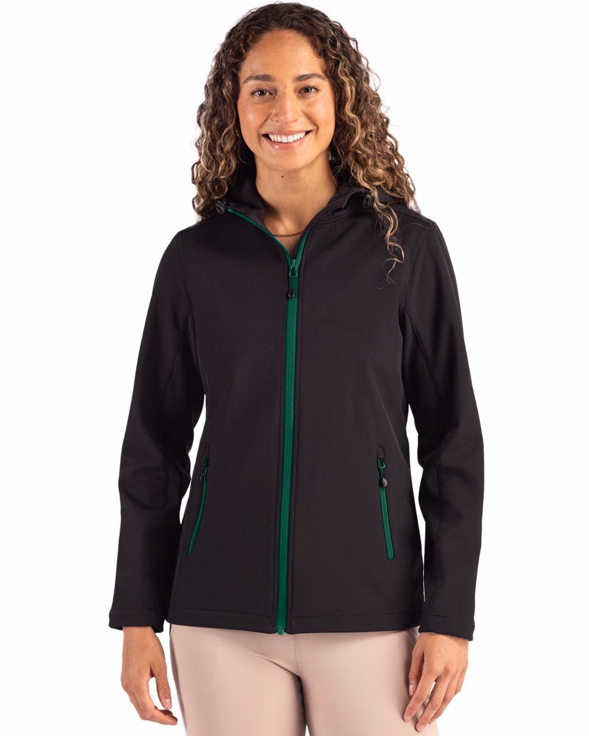 Custom Clique Tempo Recycled Stretch Softshell Womens Full Zip Hooded Jacket
