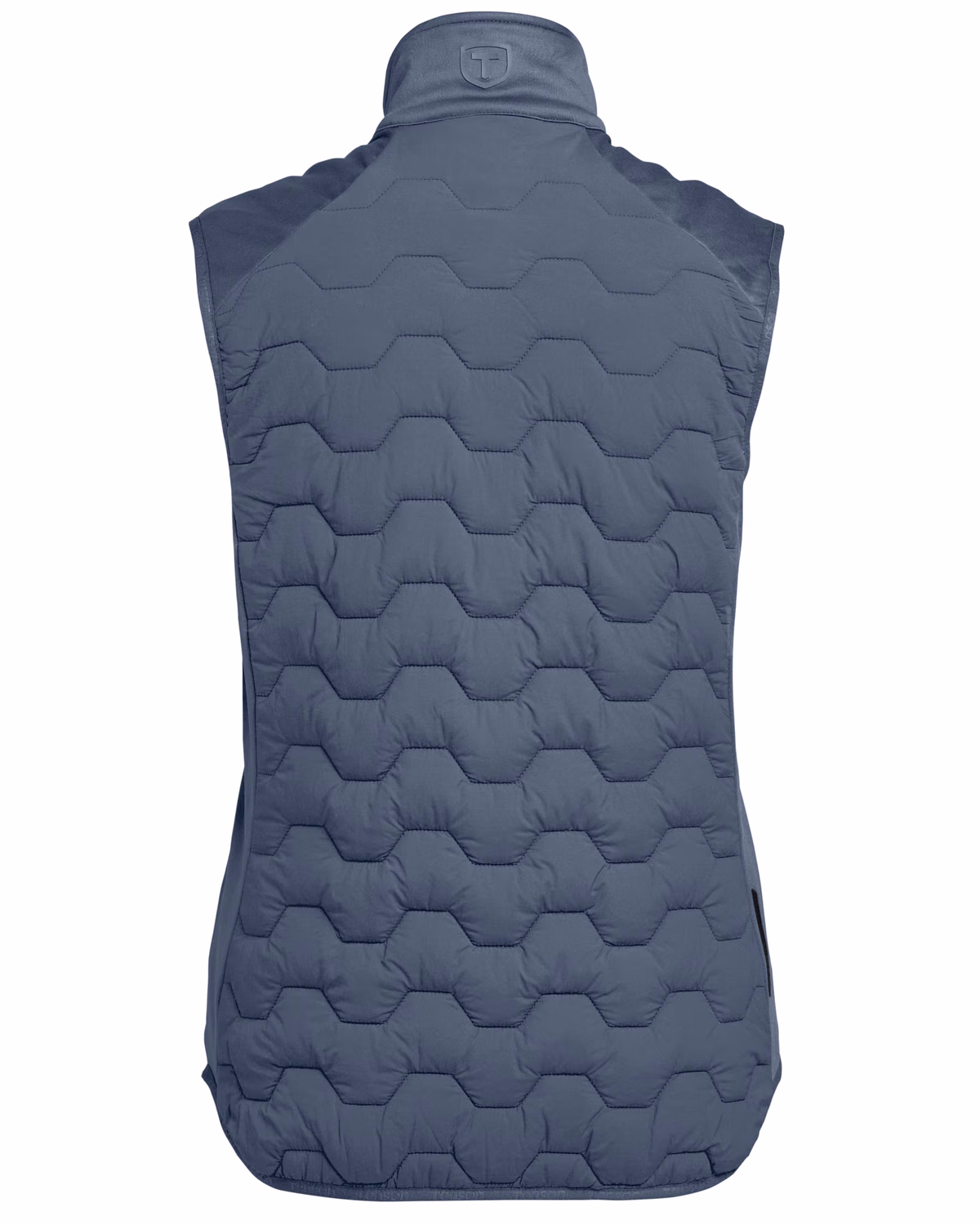 Custom Tenson Txlite Solvik Recycled Hybrid Midlayer Womens Vest — Tenson Dusty Blue flat front