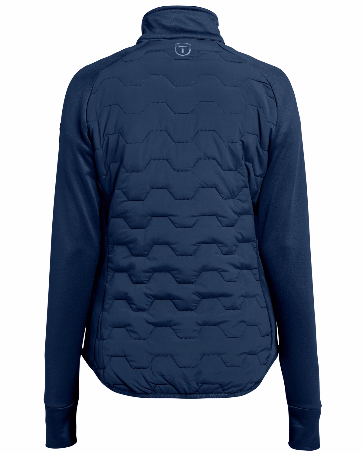 Custom Tenson Txlite Solvik Recycled Hybrid Midlayer Womens Full Zip — Tenson Dark Navy flat front