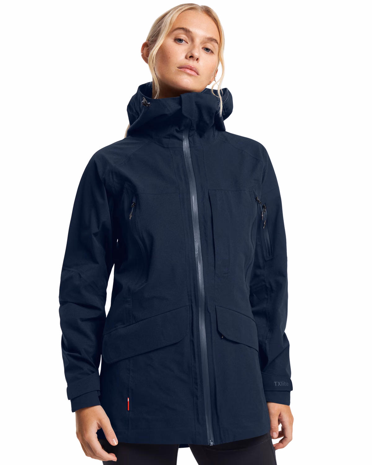 Custom Tenson Txlite Storm Recycled Waterproof Womens Shell Jacket — Tenson Dark Navy front