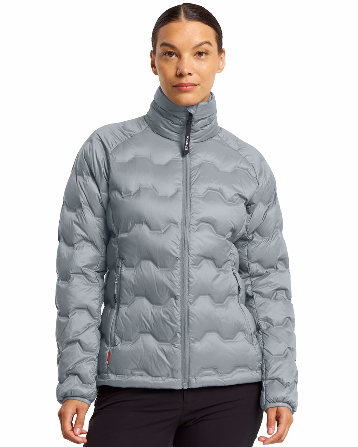 Custom Tenson Txlite Shibui Recycled Down Collar Womens Jacket — Tenson Light Grey front