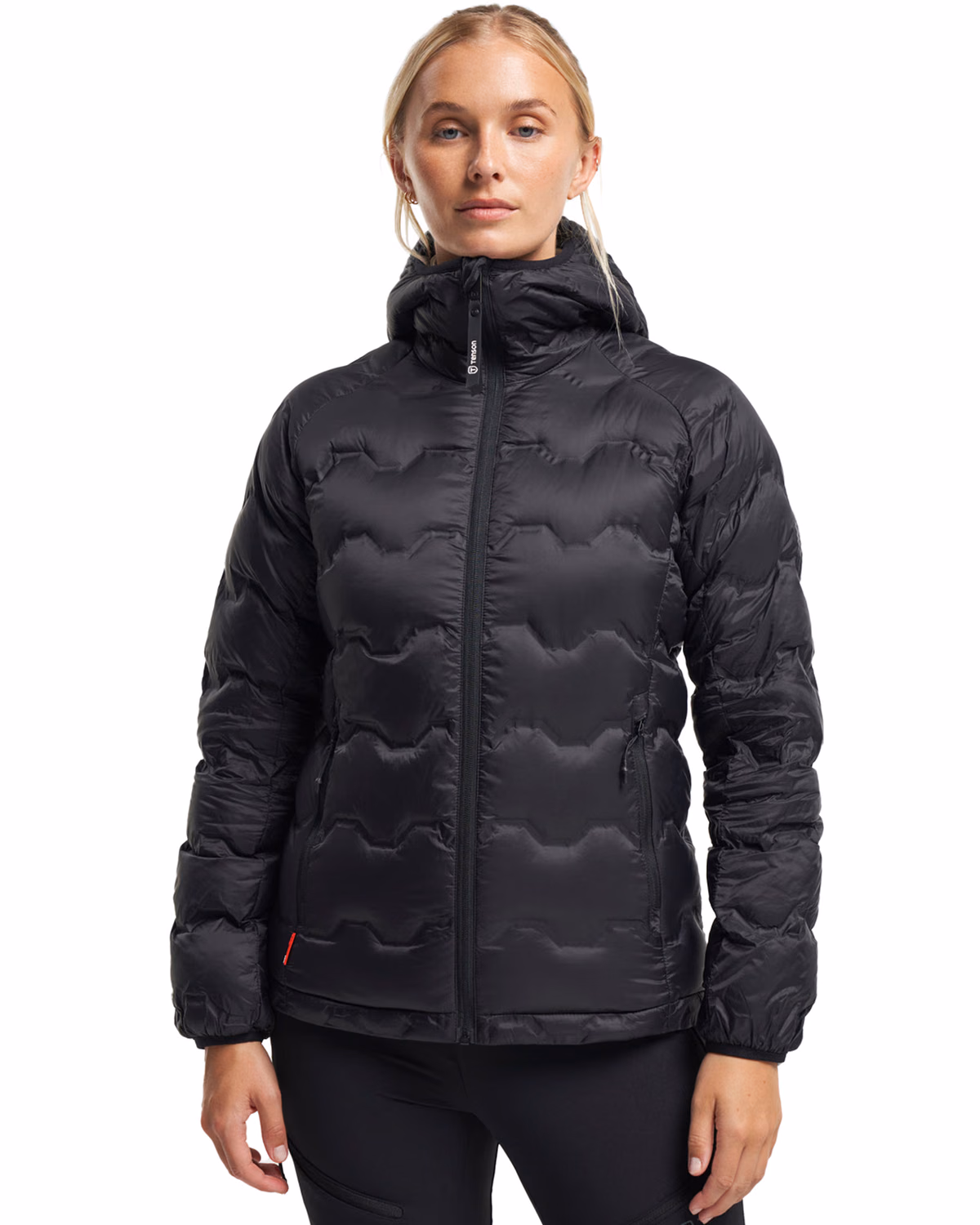 Custom Tenson Txlite Shibui Recycled Down Womens Hooded Jacket — Tenson Black front