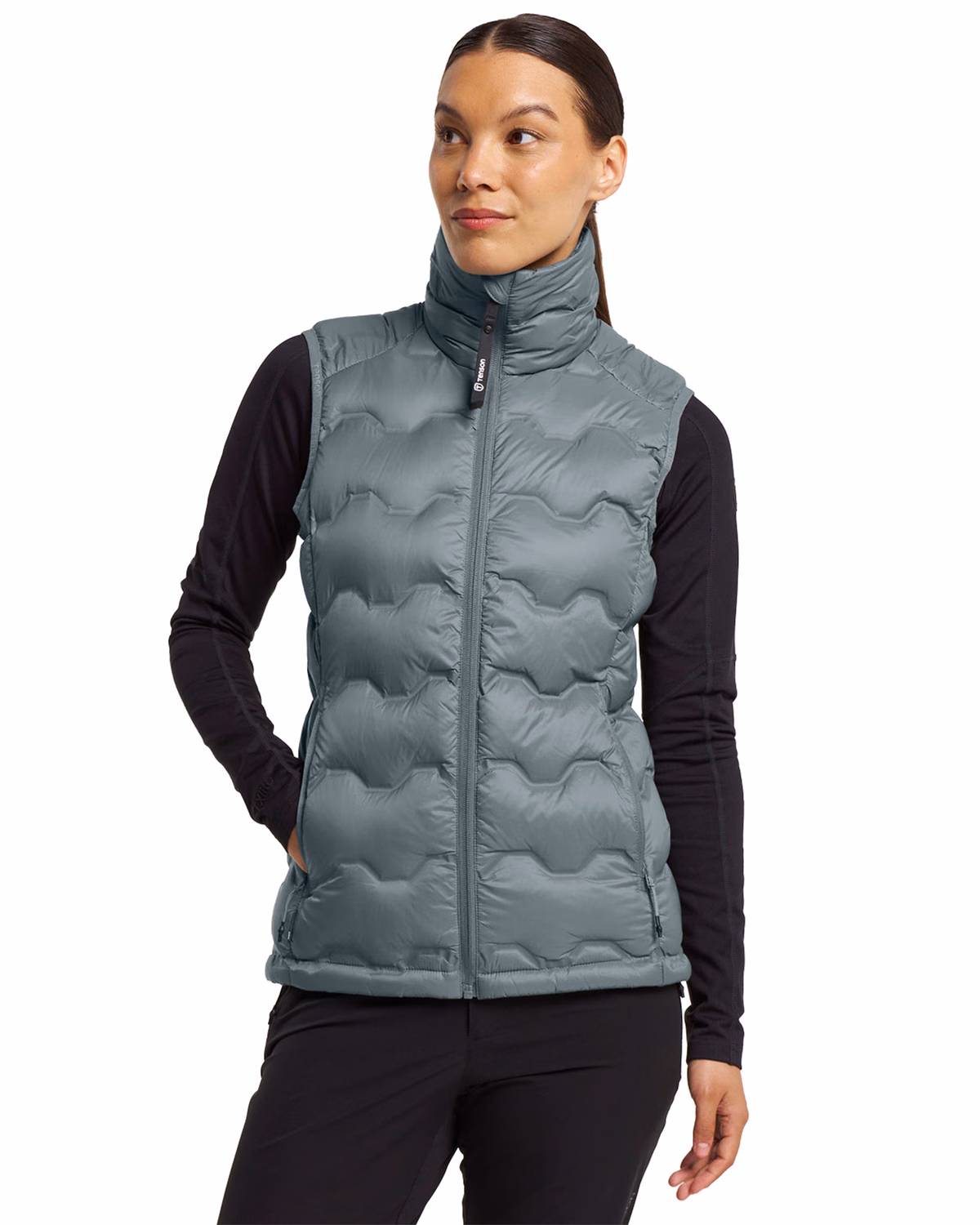 Custom Tenson Txlite Shibui Recycled Down Womens Vest — Tenson Light Grey front