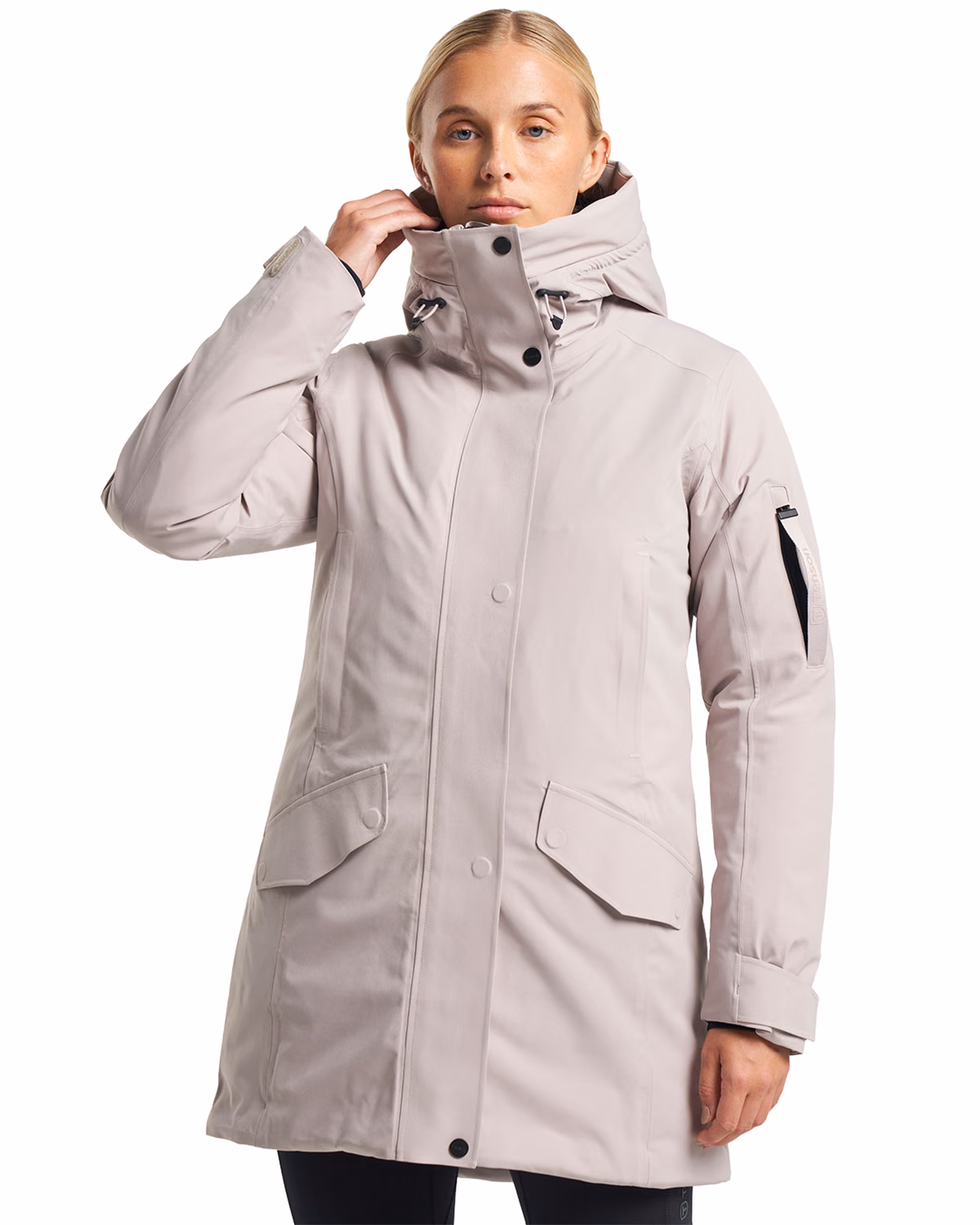 Custom Tenson Vision Recycled Insulated Waterproof Womens Parka — Tenson Light Taupe front