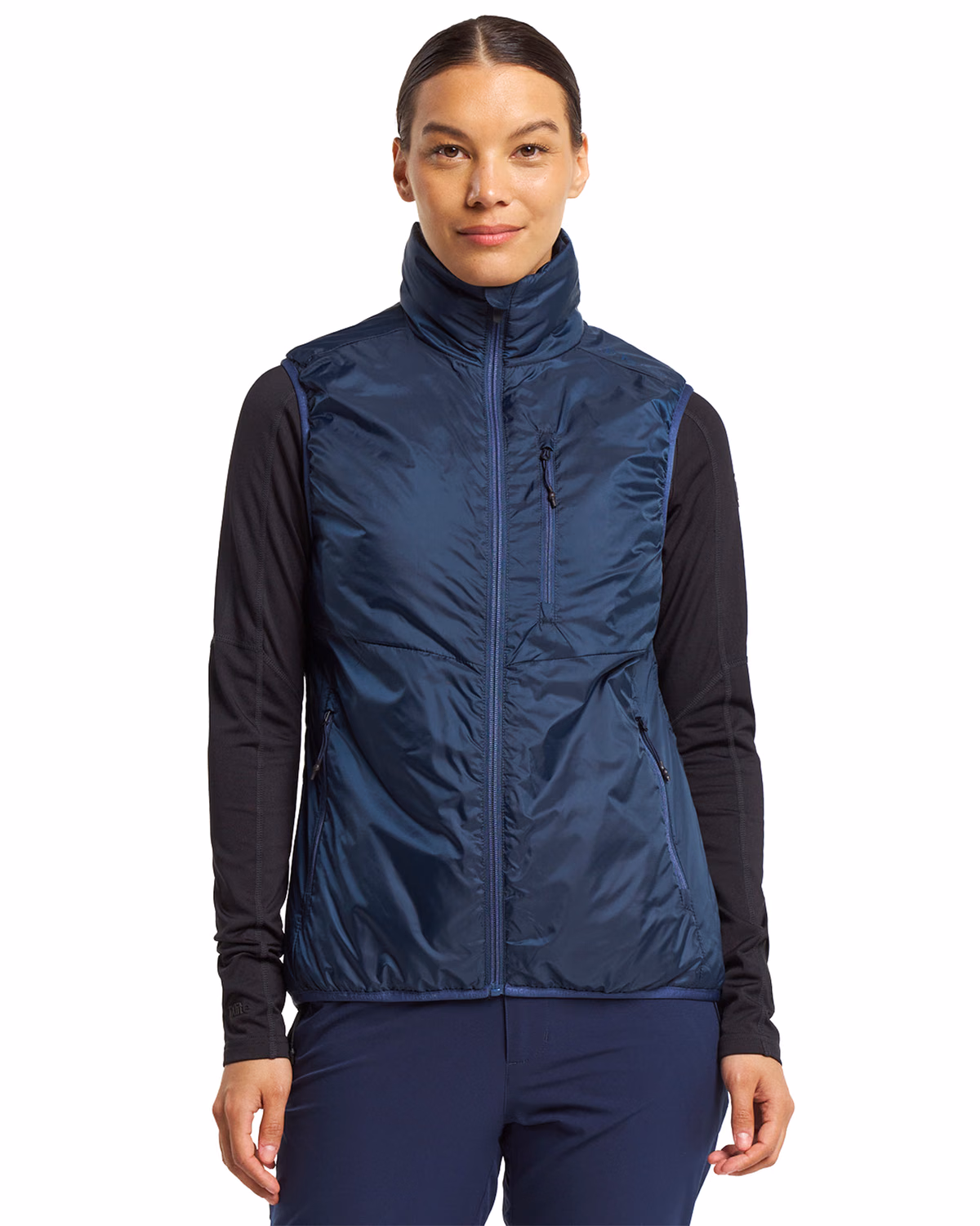 Custom Tenson Txlite Sky Recycled Womens Puffer Vest — Tenson Dusty Blue front