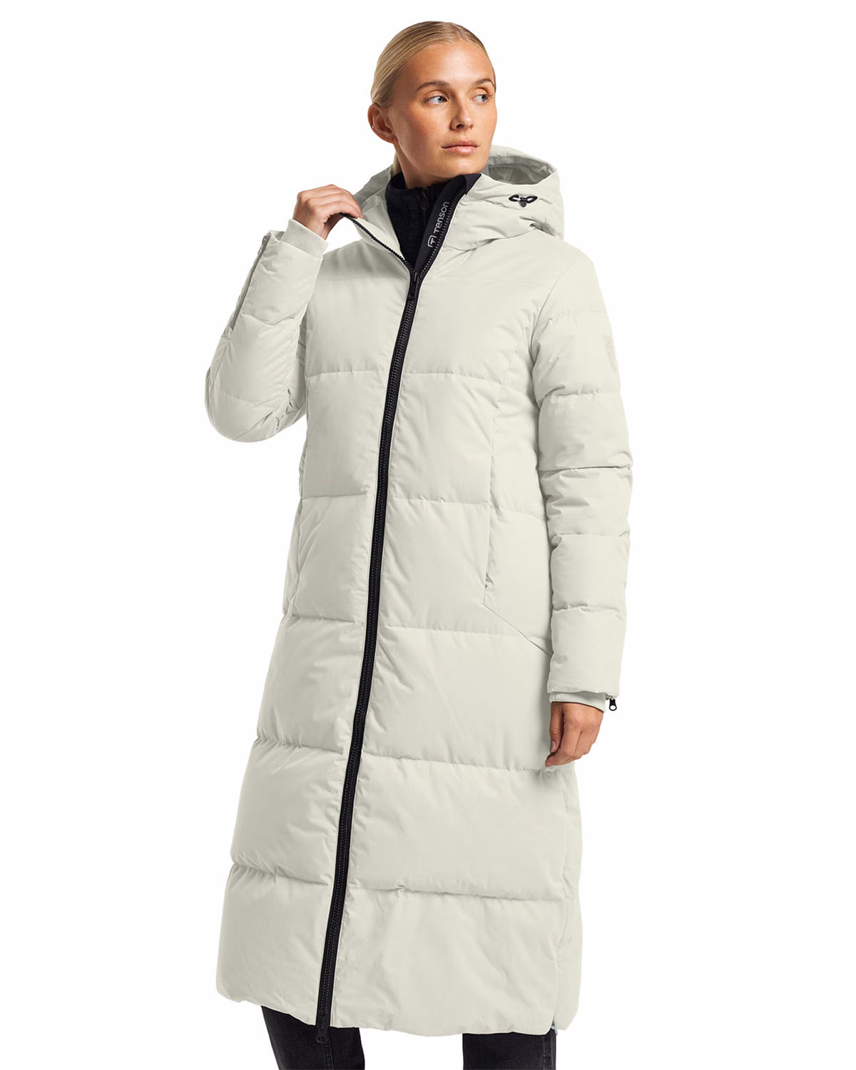 Custom Tenson Shanna Long Down Womens Puffer Coat — Tenson Light Khaki front