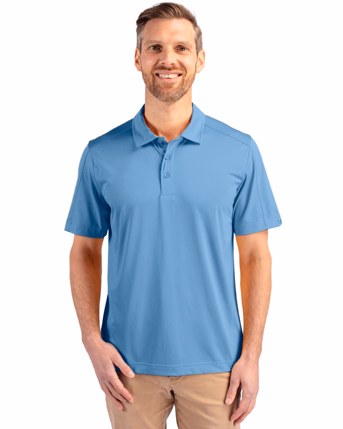 Custom Cutter & Buck Prospect Recycled Featherlight Stretch Mens Polo