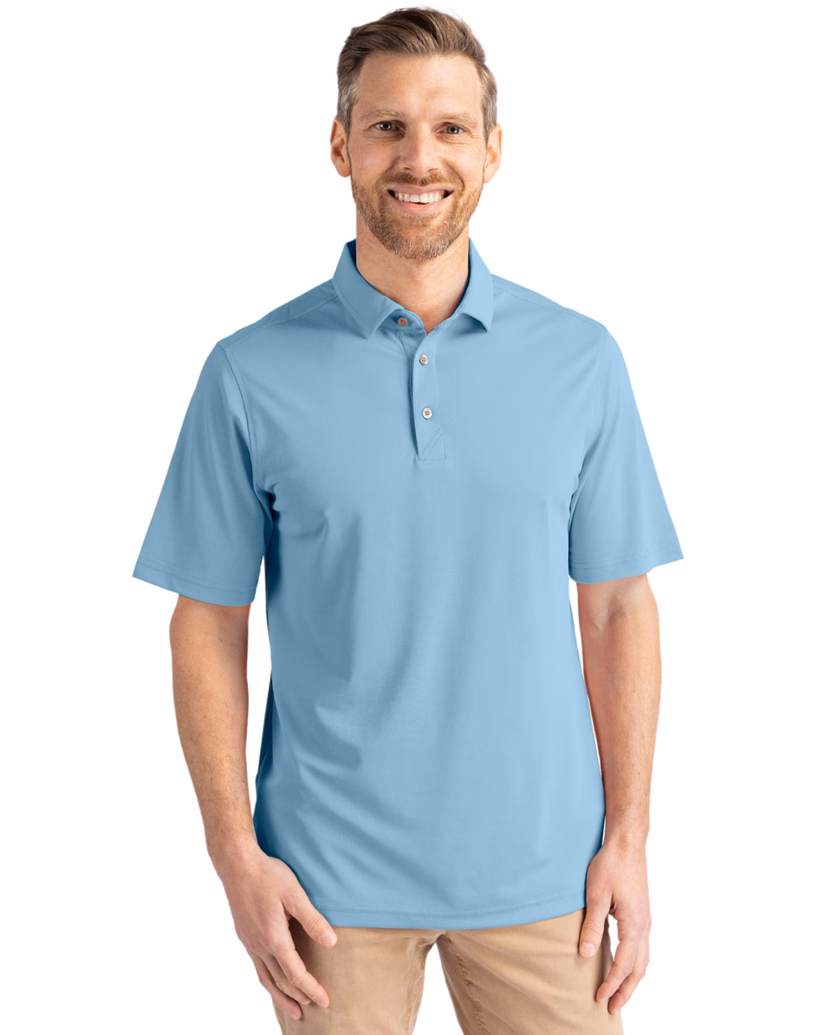Custom Cutter & Buck Virtue Recycled Featherlight Pique Mens Polo
