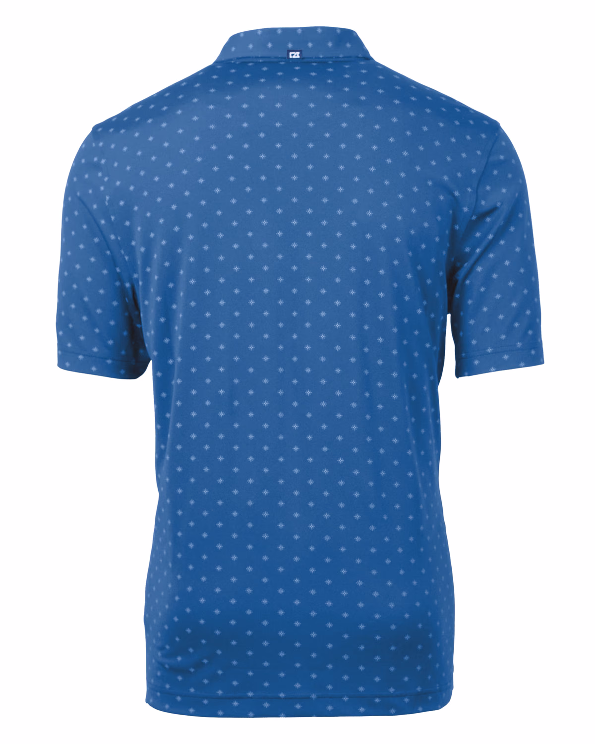 Custom Cutter & Buck Virtue Recycled Tile Print Featherlight Pique Mens Polo — Chelan flat front