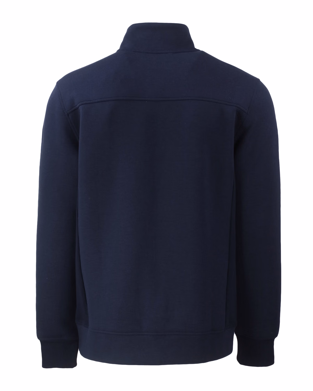 Custom Cutter & Buck Roam Recycled Buttery-Soft Knit Mens Full Zip Jacket — Navy Blue flat front