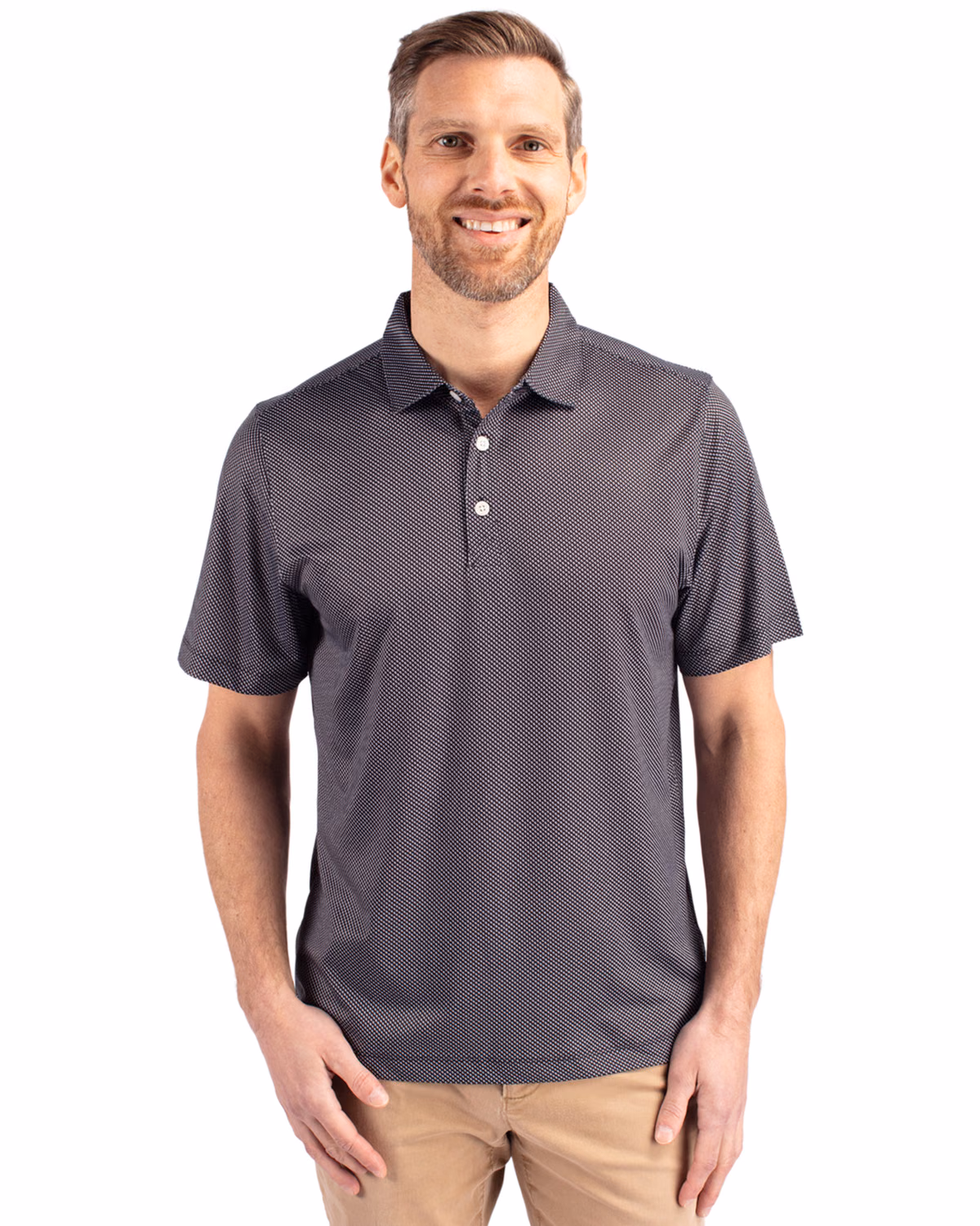 Custom Cutter & Buck Pike Recycled Symmetry Print Mens Polo