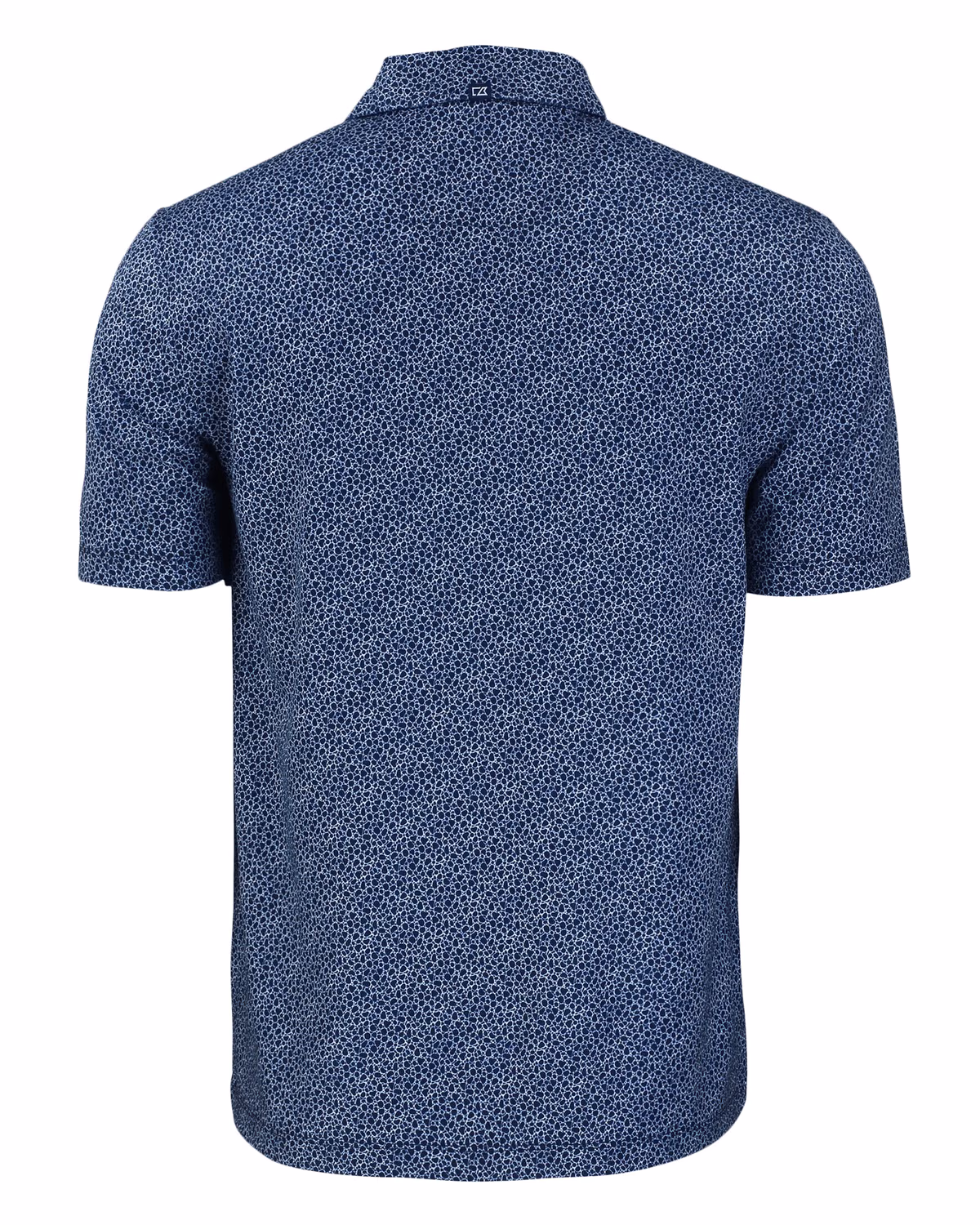 Custom Cutter & Buck Pike Recycled Pebble Print Mens Polo — Navy Blue/White flat front