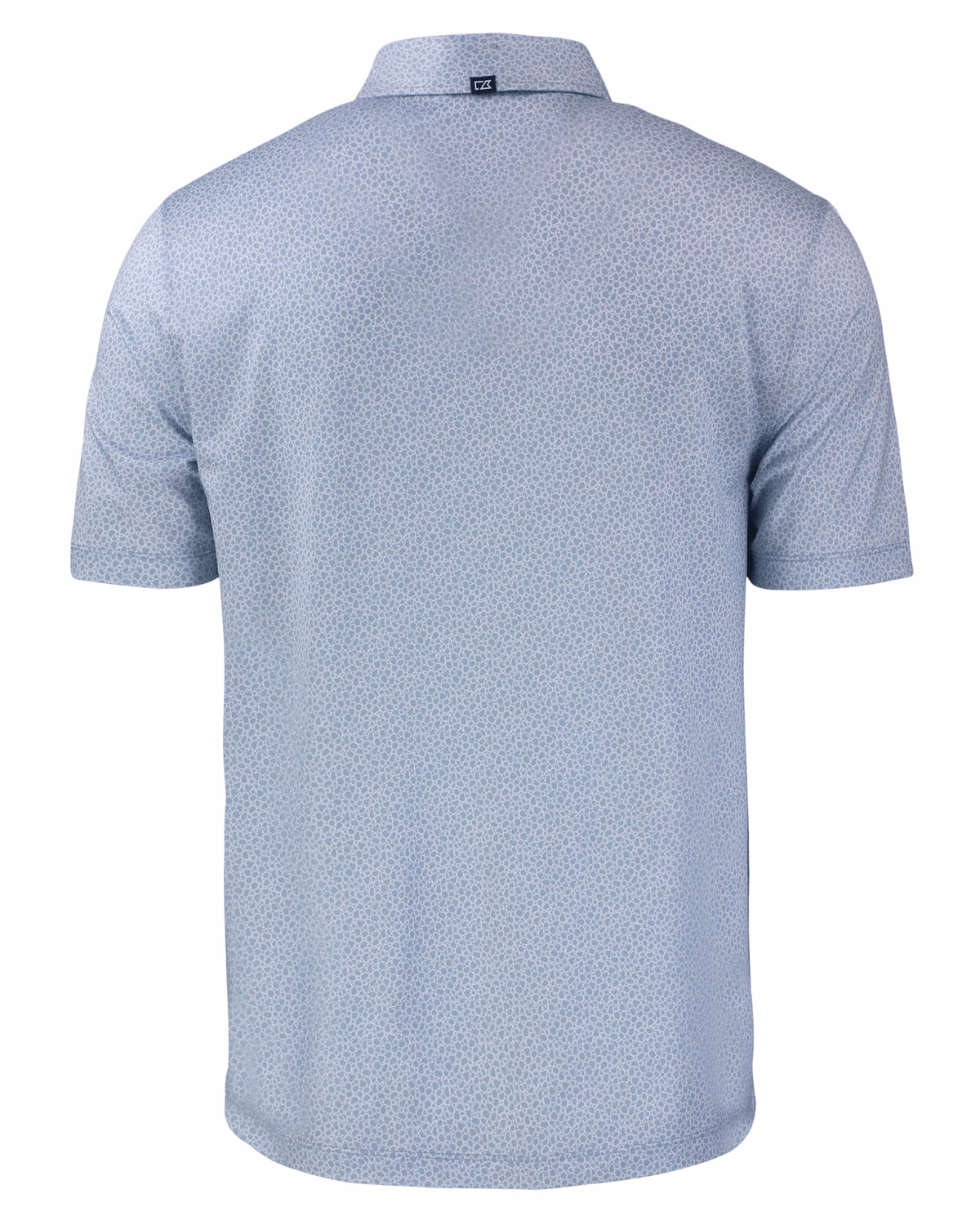 Custom Cutter & Buck Pike Recycled Pebble Print Mens Polo — Polished/White flat front