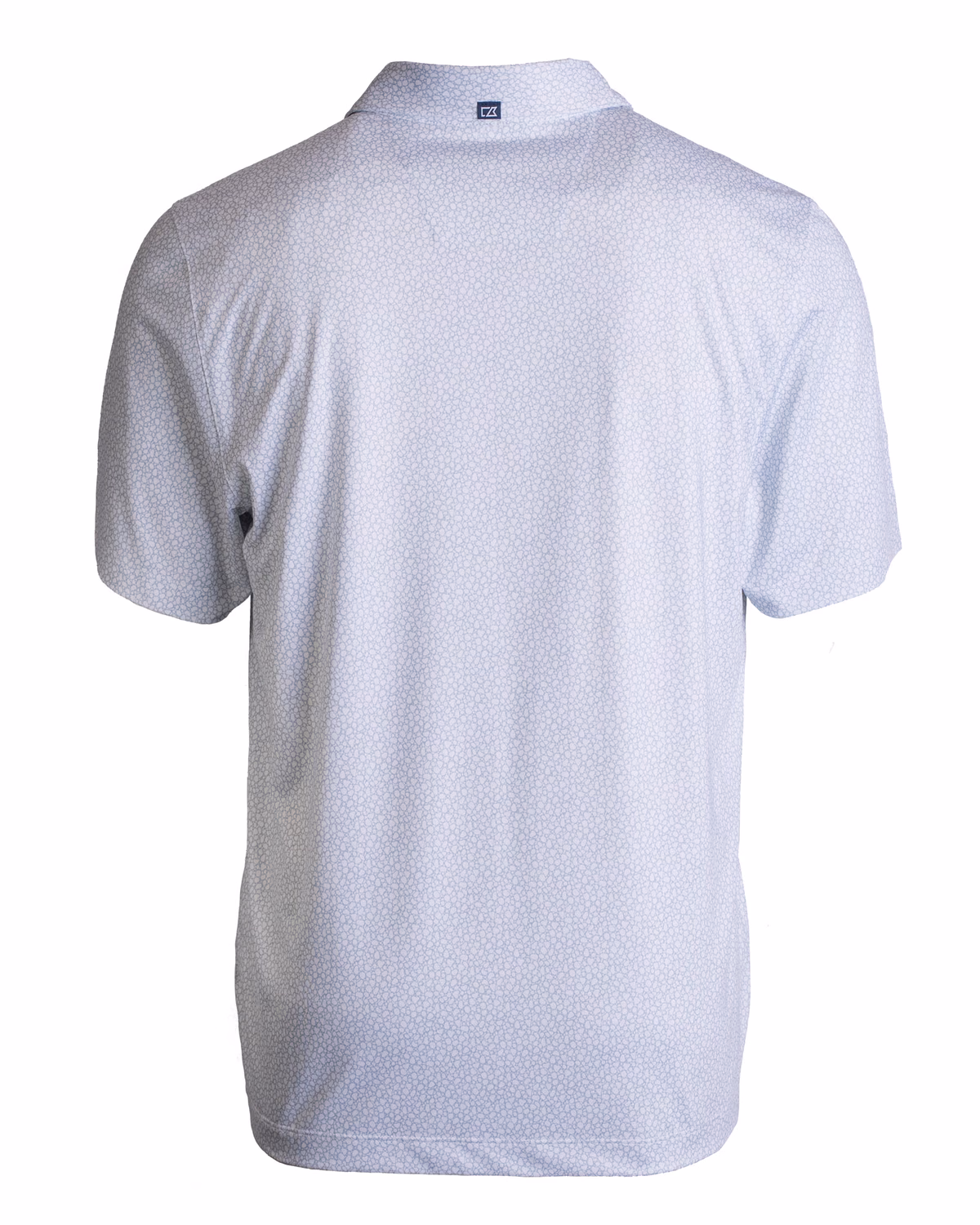 Custom Cutter & Buck Pike Recycled Pebble Print Mens Polo — White flat front