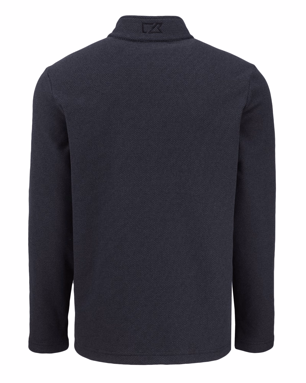 Custom Cutter & Buck Hunts Point Recycled Fleece Mens Hybrid Snap Placket Pullover — Black flat front