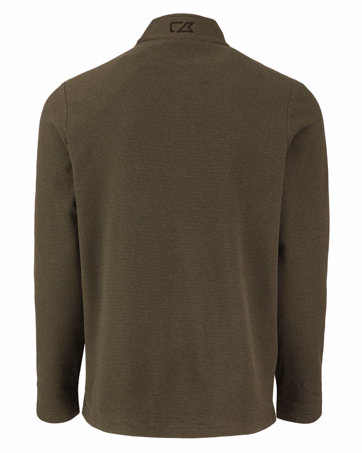 Custom Cutter & Buck Hunts Point Recycled Fleece Mens Hybrid Snap Placket Pullover — Poplar flat front