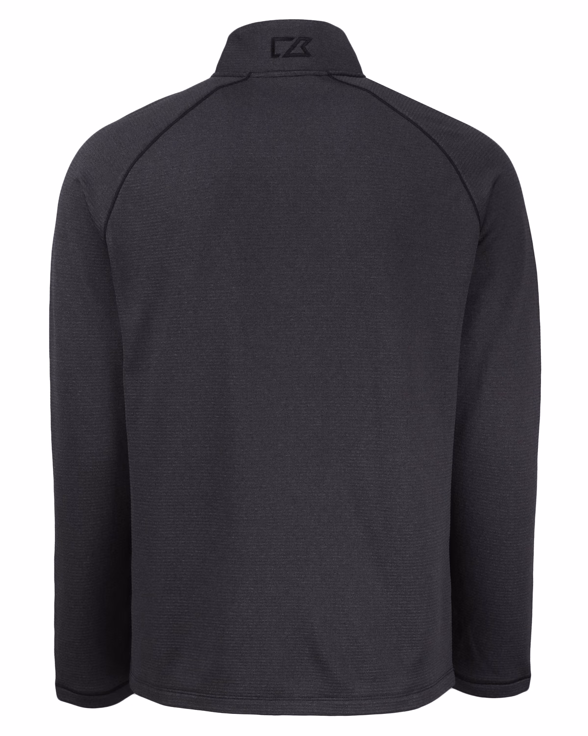 Custom Cutter & Buck Peshastin Recycled Grid Fleece Mens Full Zip Jacket — Black Heather flat front