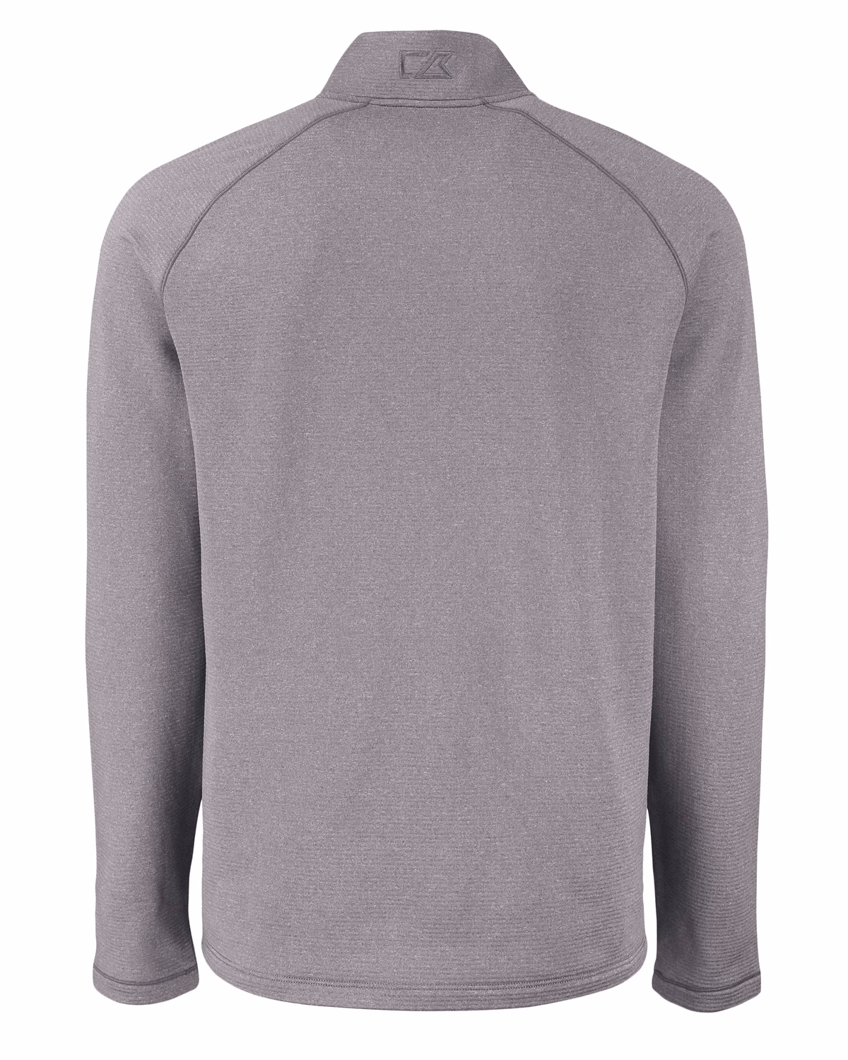 Custom Cutter & Buck Peshastin Recycled Grid Fleece Mens Full Zip Jacket — Elemental Grey Heather flat front